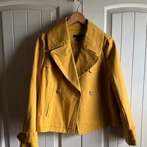 Ann Taylor Mustard Double-Breasted Pea Coat